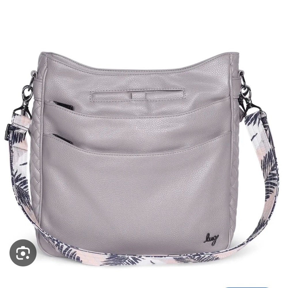 Lug Classic VL Cable Car Messenger w/ Crossbody Strap, Gray Pearl/Abstract Ferns